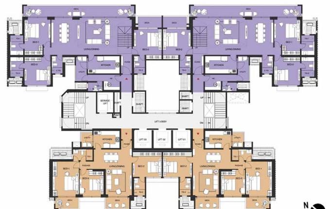 3bhk (1681, 1870, 1955, 2457)sq.ft