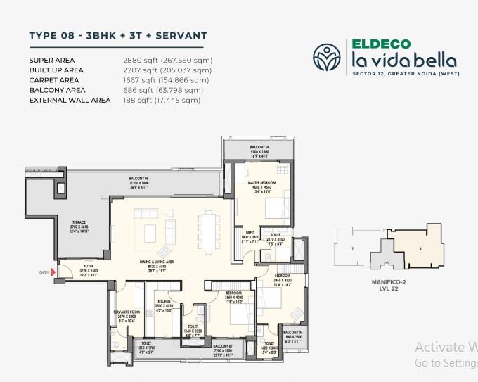 3 BHK+Servant